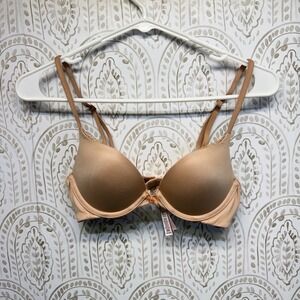 Victoria's Secret Push-Up Bra Women 32B Tan Body By Victoria Padded Underwire